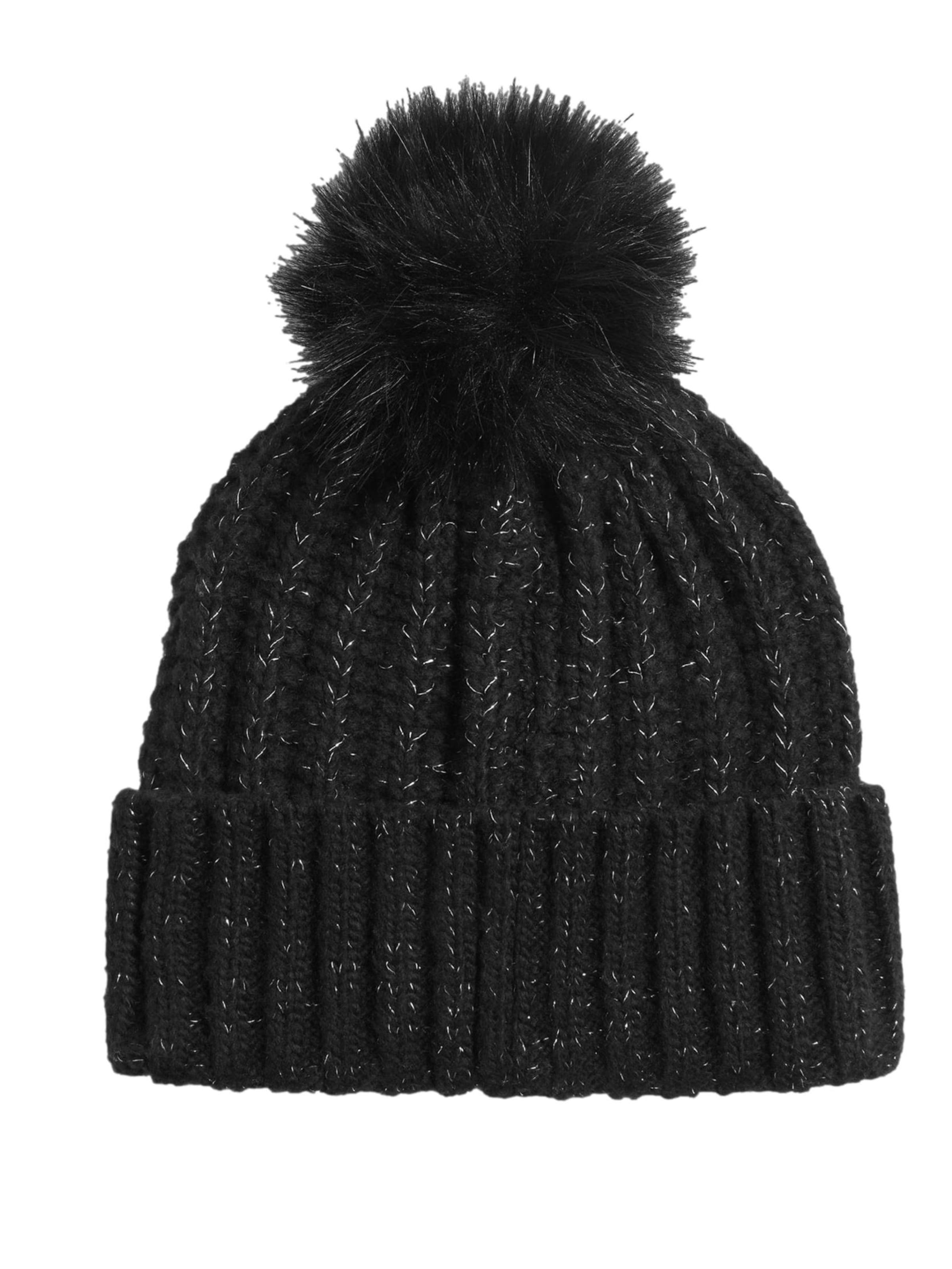 Lipsy Beanie in Black: front