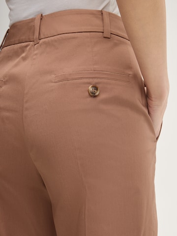 JOOP! Regular Trousers with creases 'Panna' in Brown