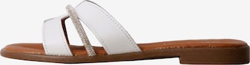 The Divine Factory Pantolette 'Alénoa Leder-Pantoletten' in Weiß: Vorderseite