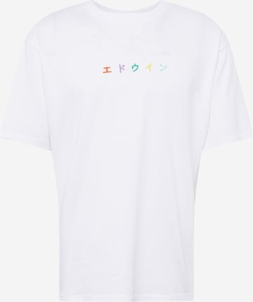 EDWIN Regular fit T-shirt 'Katakana Embroidery' i vit: framsida