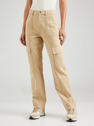 Nasty Gal Regular Cargobroek in Beige: voorkant