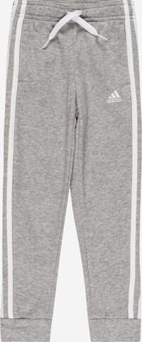 pilka ADIDAS SPORTSWEAR Siaurėjantis Sportinės kelnės 'Essentials 3-Stripes': priekis