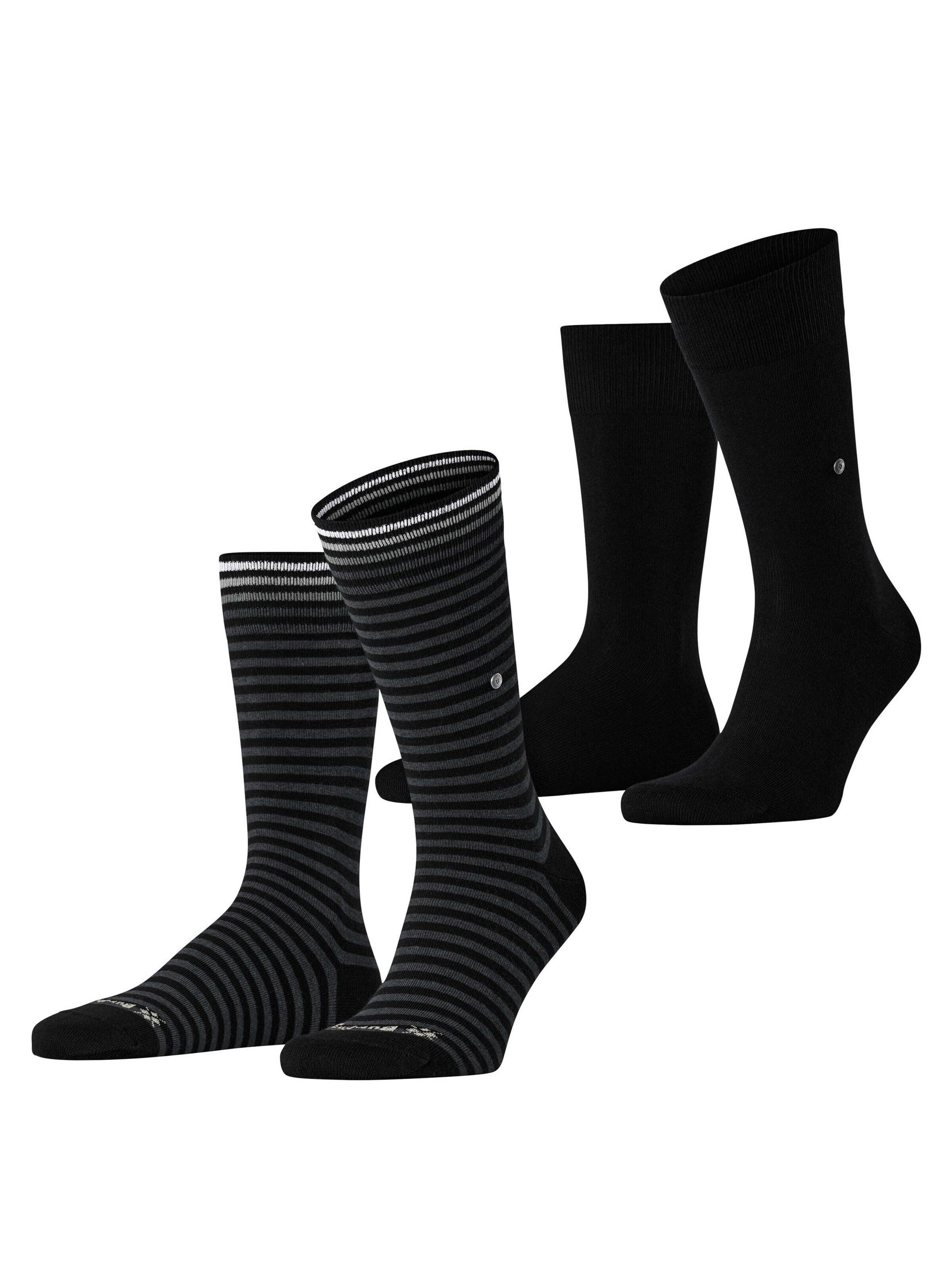 BURLINGTON Socks 'Everyday Stripe 2-Pack' in Black: front