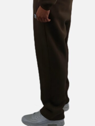 HEFTYKA Loose fit Workout Pants 'OPEN' in Brown