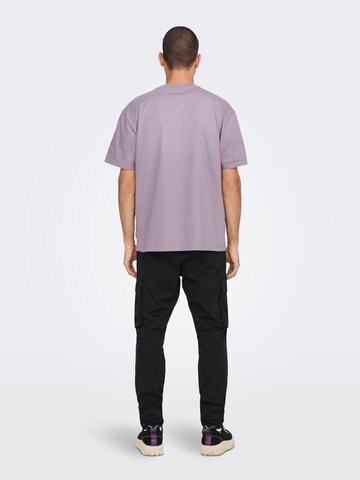 Only & Sons T-Shirt 'Fred' in Lila