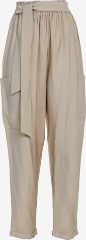regular Pantaloni con pieghe di Influencer in beige: frontale