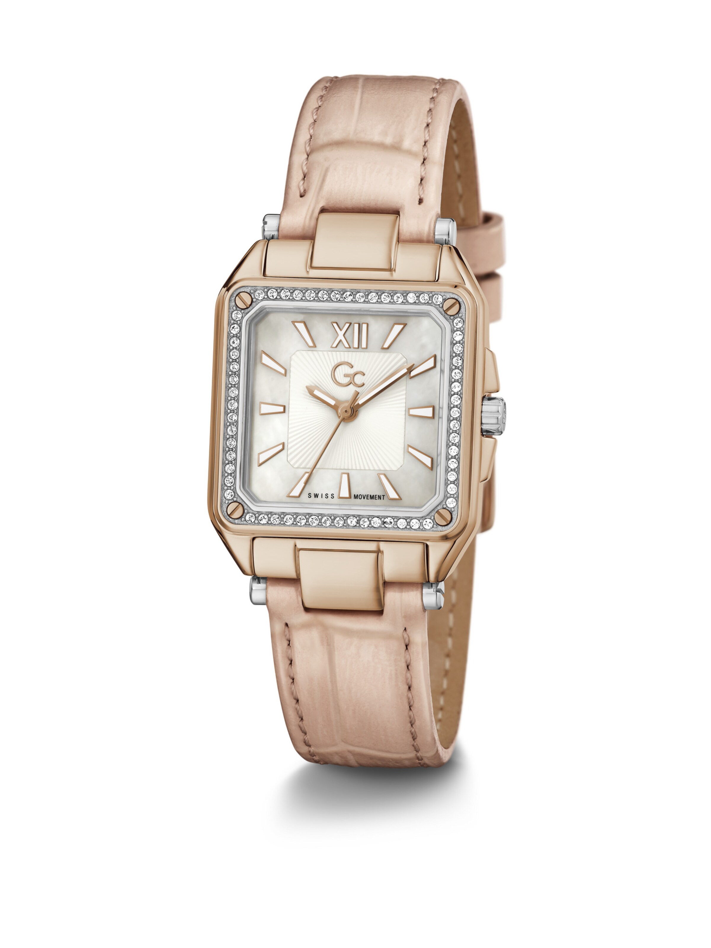 Gc Analoguhr 'Couture Square' in Gold: Vorderseite