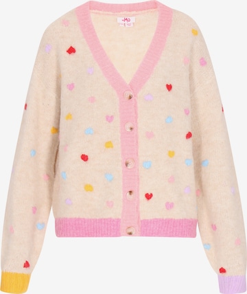 MYMO Πλεκτή ζακέτα σε μπεζ: μπροστά