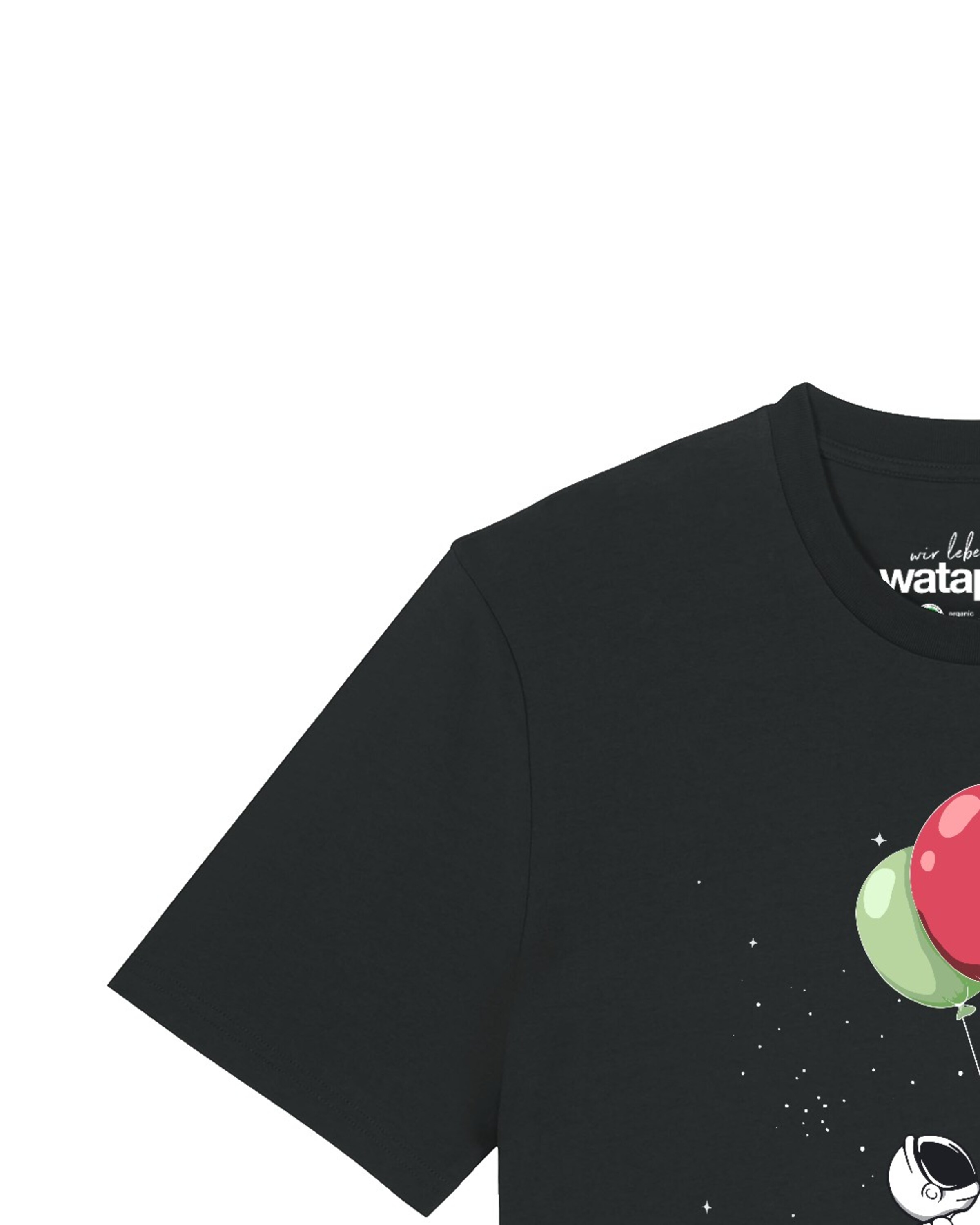 Maglietta 'Little Balloon Astronaut' di Watapparel in nero