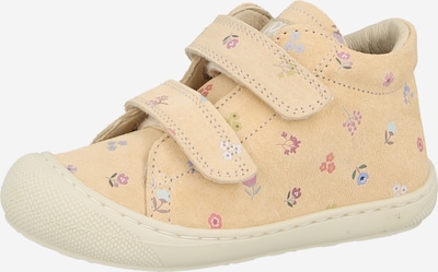 Pirmieji vaiko vaikščiojimo bateliai 'COCOON' iš NATURINO, spalva – smėlio / šviesiai mėlyna / rausvai violetinė spalva / ryškiai rožinė spalva, Prekių apžvalga