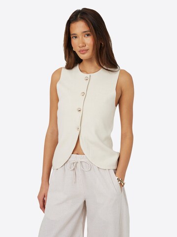 BRAVE SOUL Gebreide bodywarmer in Beige: voorkant