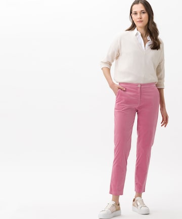 BRAX Slim fit Pleated Pants 'Maron' in Pink: front