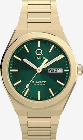 TIMEX Analoog horloge 'Q Timex® Continental Day and Date' in Goud: voorkant