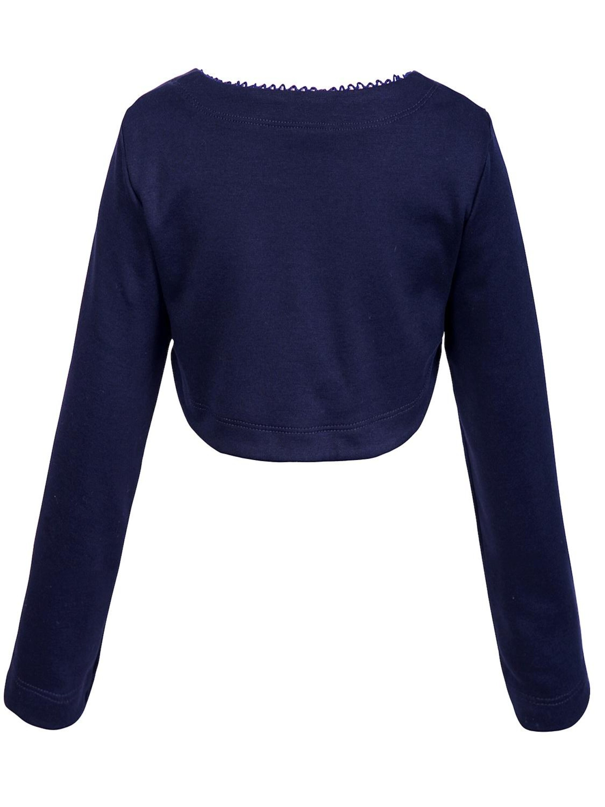 La V Bodywarmer 'Bolero met kant kraag' in Blauw