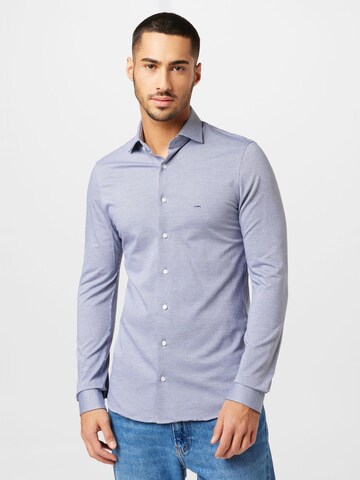 Michael Kors Slim fit Button Up Shirt in Blue: front