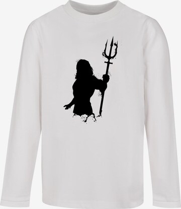 ABSOLUTE CULT Shirt 'Aquaman - Mono Silhouette' in White: front