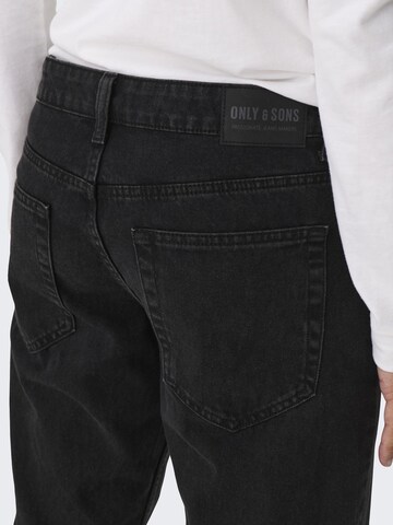 regular Jeans di Only & Sons in nero