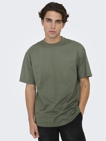 Only & Sons - Camisa 'Fred' em verde: frente