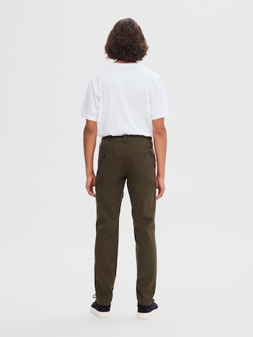 SELECTED HOMME Slim fit Chino Pants 'Miles Flex' in Green