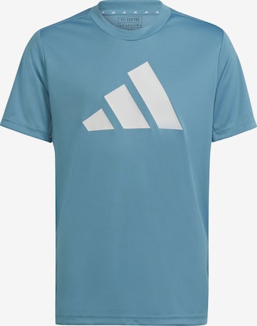 zils ADIDAS SPORTSWEAR Sporta krekls 'Train Essentials Aeroready Logo -Fit': no priekšpuses