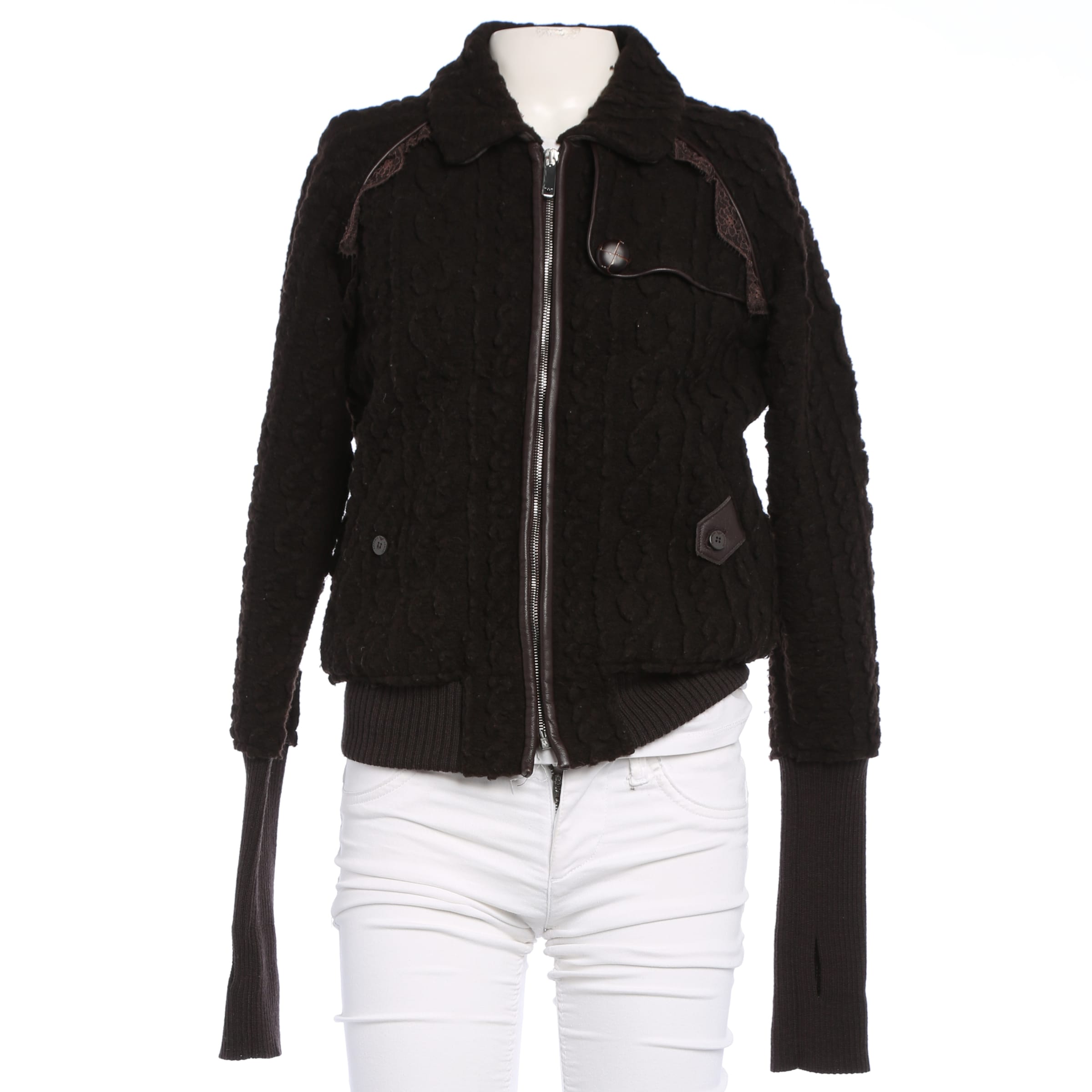 Emporio Armani Sweatshirt & Zip-Up Hoodie in S in Brown: front