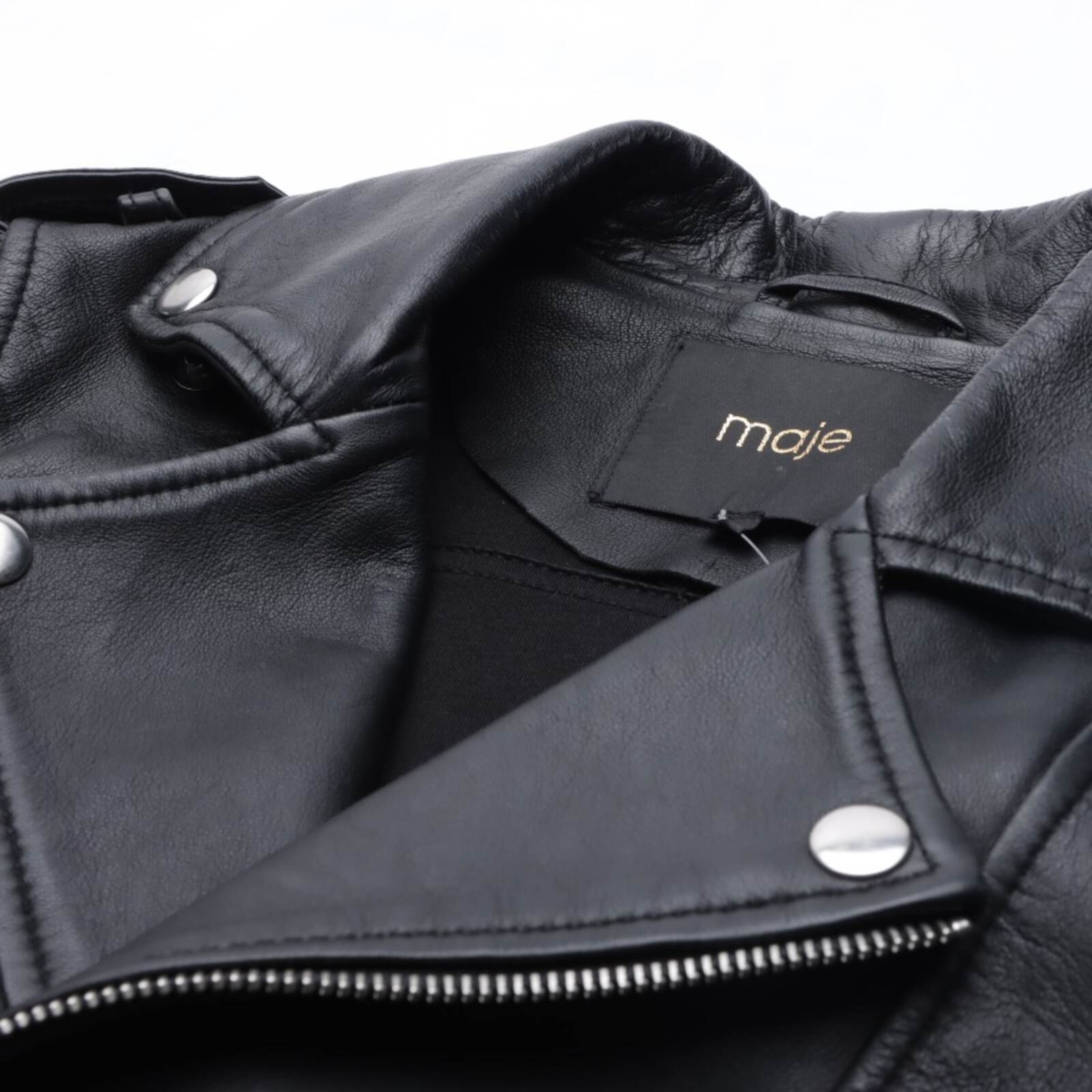 Maje Lederjacke / Ledermantel XS in Schwarz