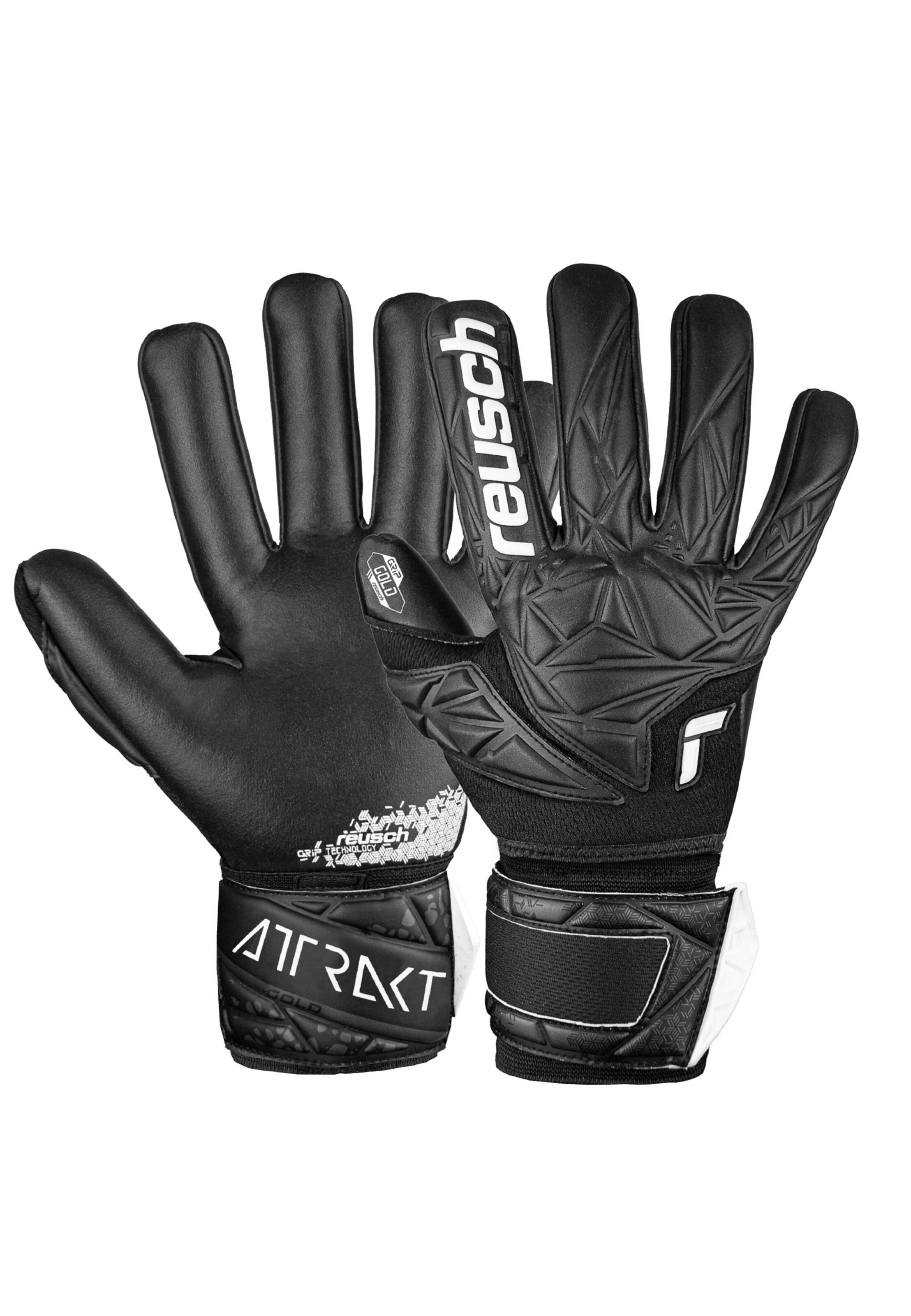 REUSCH Torwarthandschuh 'Attrakt Gold NC Finger Support' in Schwarz: Vorderseite