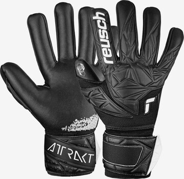 REUSCH Athletic Gloves 'Attrakt Gold NC Finger Support' in Black: front