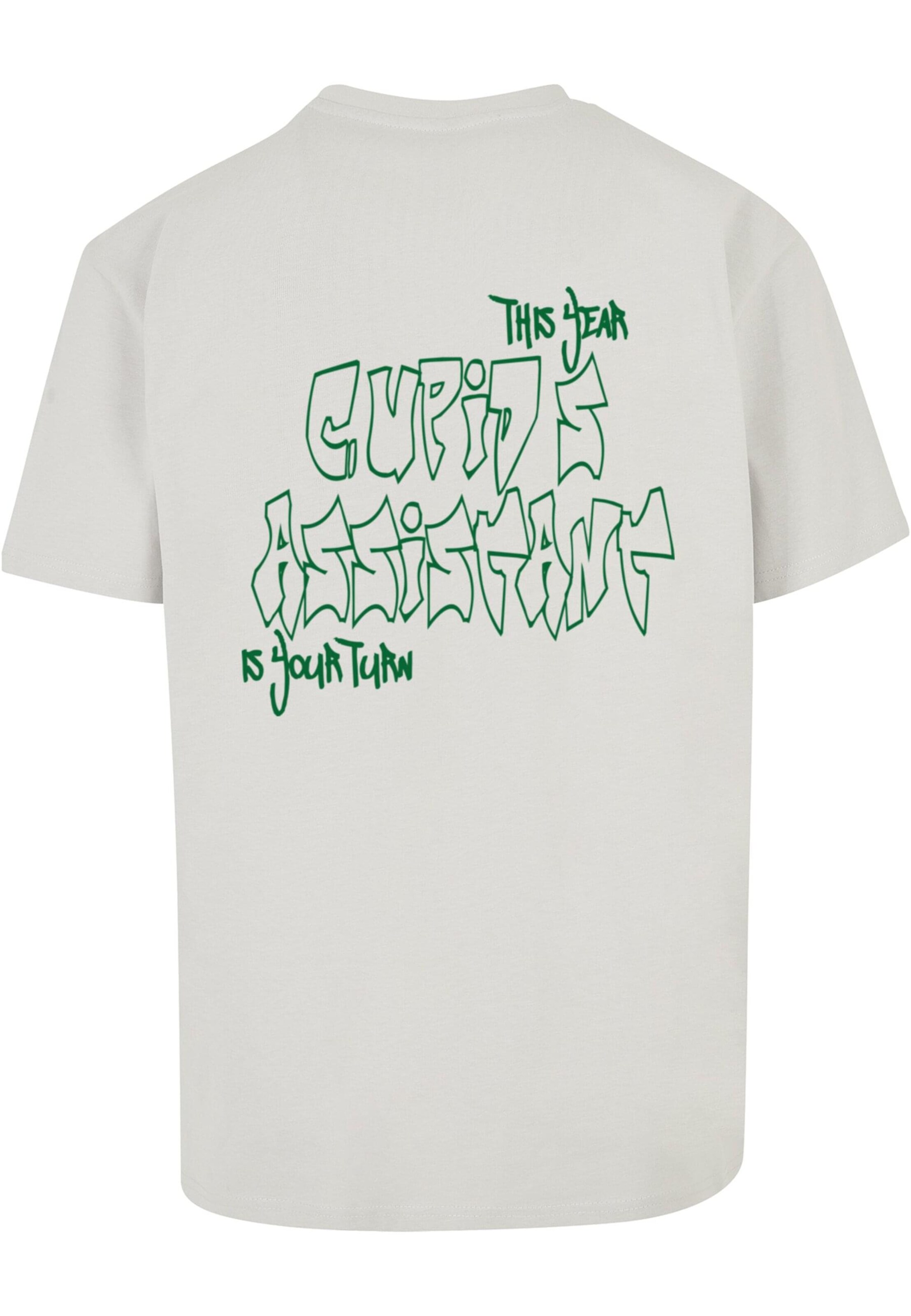 Merchcode Shirt 'Cupid´s Assistant' in Grau