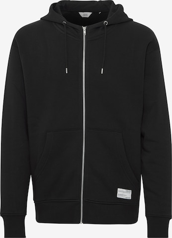 !Solid Zip-Up Hoodie in Black: front