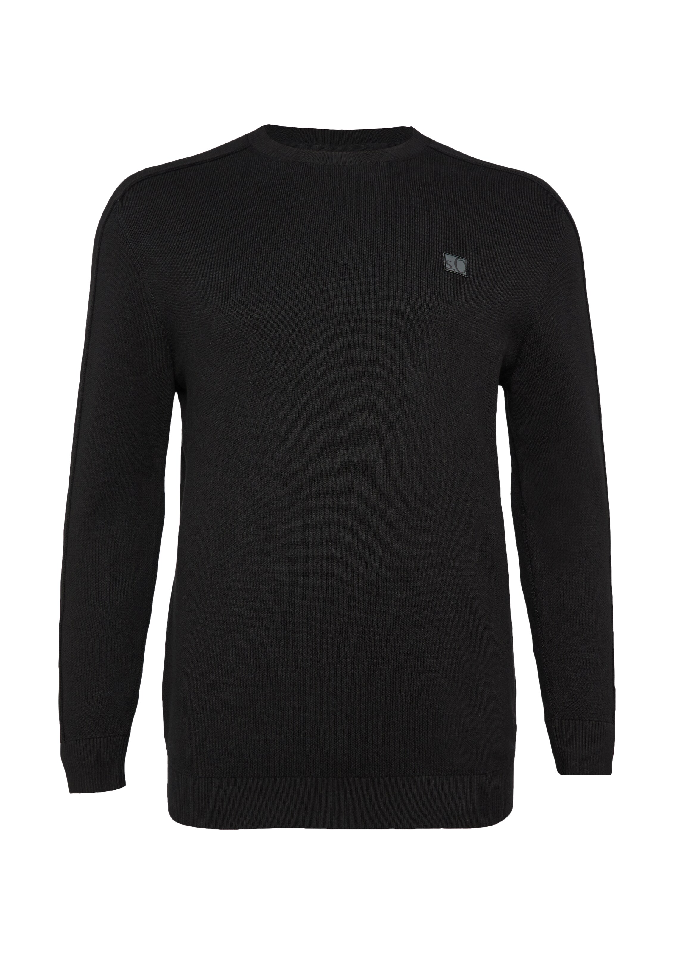 s.Oliver Men Big Sizes Pullover in Schwarz: Vorderseite