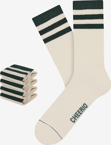 CHEERIO* - Calcetines deportivos 'Retro Tennis Type' en blanco: frente