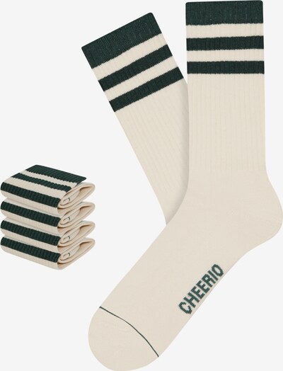 CHEERIO* Къси чорапи 'Retro Tennis Type' в тъмнозелено / бяло, Преглед на продукта