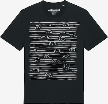 Maglietta ' Doodle Dogs ' di Watapparel in nero: frontale