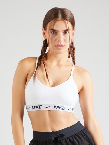 Bustier Soutien-gorge de sport 'INDY' NIKE en blanc : devant