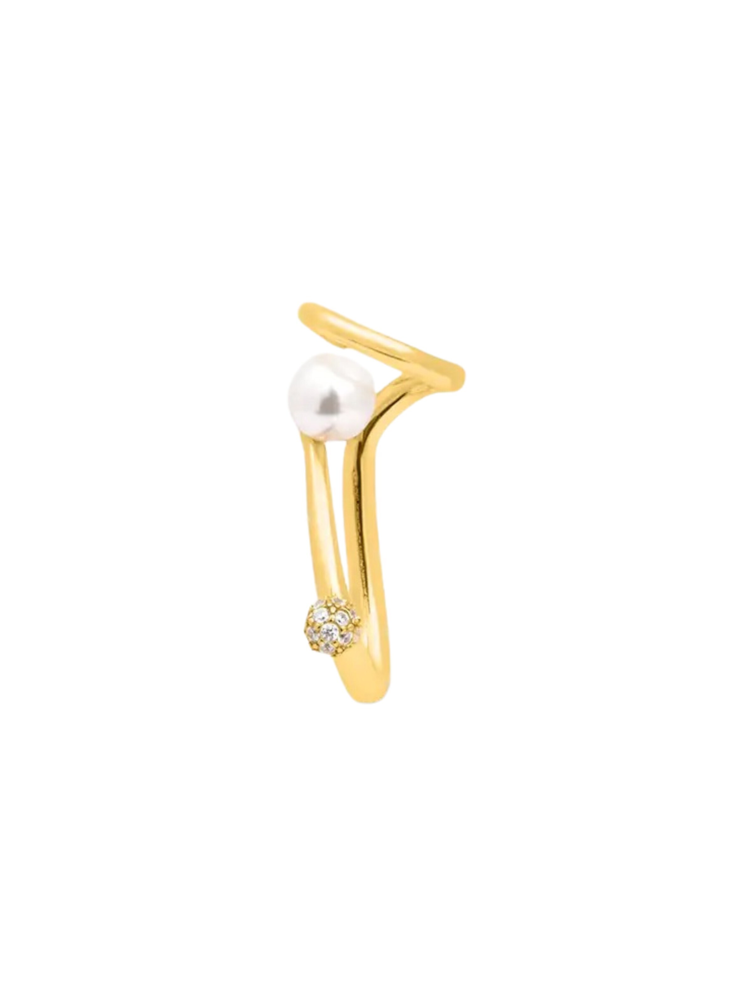 YParis - Pendientes 'Ear cuff YUNA' en oro: frente