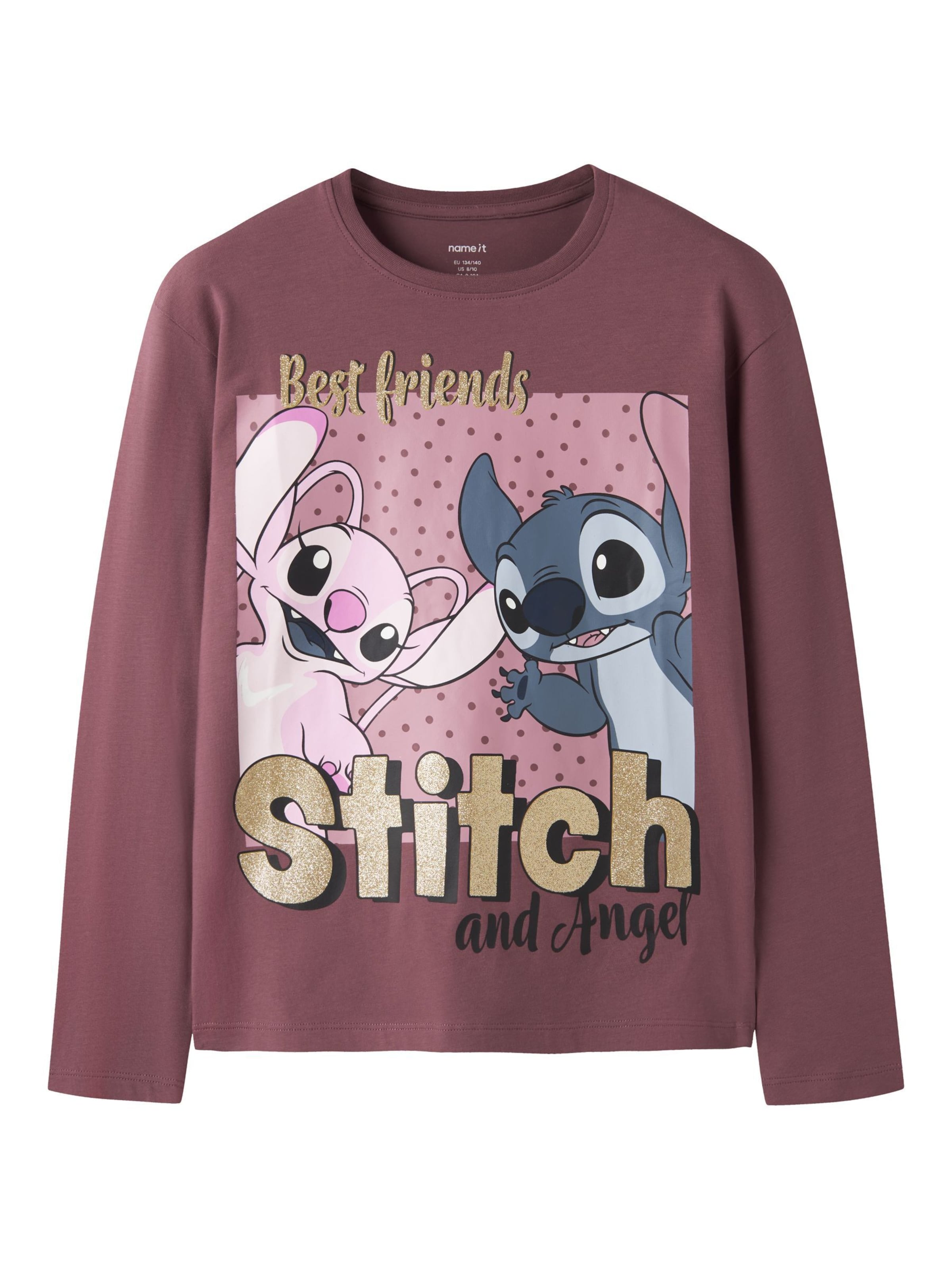 NAME IT - Camiseta 'NKFADARA STITCH' en lila: frente