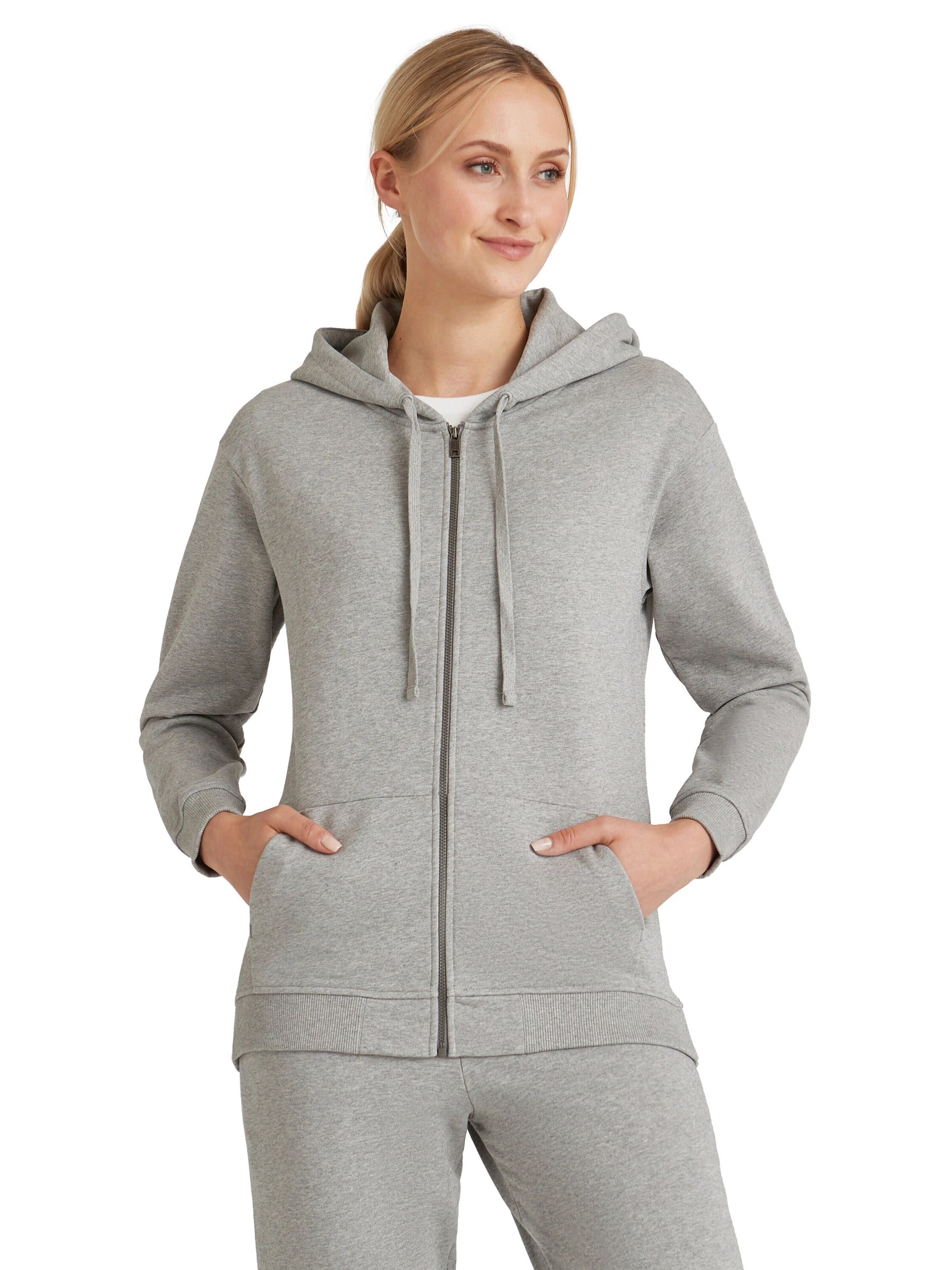 FALKE Sweatjacke 'Sweat'‌‌‌‌‌ in Grau: Vorderseite