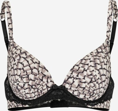 sassa Schalen-BH 'FEATHER PRINT' in beige / schwarz, Produktansicht