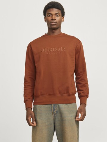 JACK & JONES Sweatshirt in Bruin: voorkant