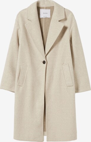 Bershka Between-seasons coat in Beige: front