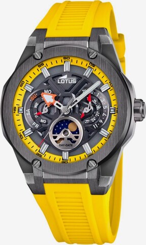 Montre à affichage analogique Lotus en jaune : devant