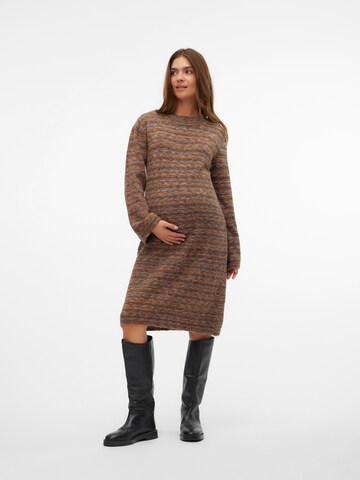 MAMALICIOUS Knit dress 'MLSKY' in Brown: front