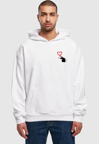 Sweat-shirt 'Banksy - Love Rat' Merchcode en blanc : devant