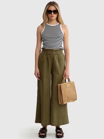 BIG STAR Wide leg Broek 'Corona' in Groen