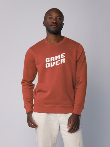 Watapparel Sweatshirt ' Game Over ' in Bruin: voorkant