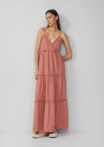 QS Kleid 'QS x Sarah & Tini' in Orange: Vorderseite