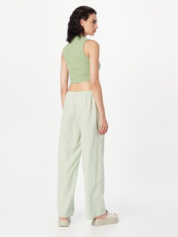 Gina Tricot Wide leg Trousers 'Dina' in Green