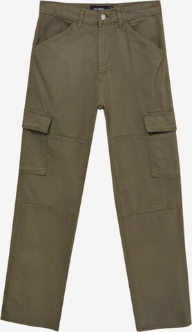 Pull&Bear Cargo Pants in Green: front