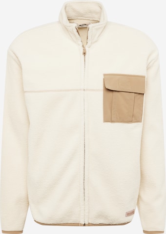 HOLLISTER Fleece jas 'EXTERIOR' in Beige: voorkant